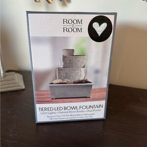 Gray LED Fountain with Natural Rocks